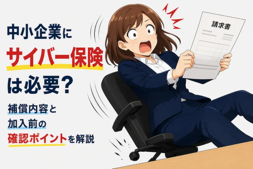 高額な請求書を見て椅子からひっくり返りそうになる中小企業担当者のイラスト