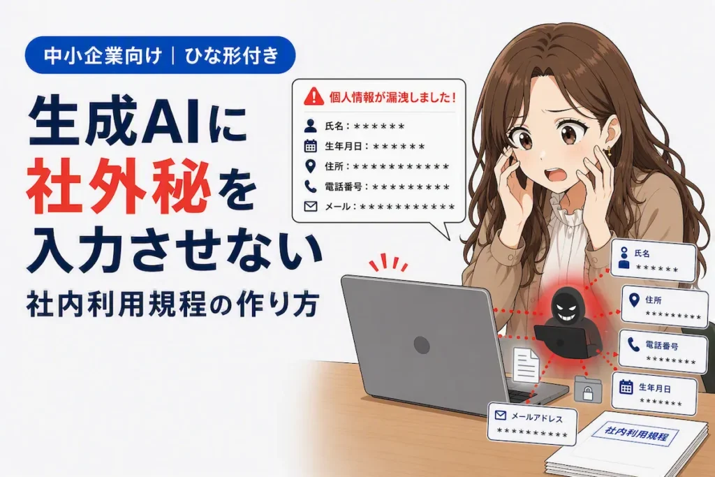 生成AIに社外秘や個人情報を入力させないための中小企業向け社内利用規程