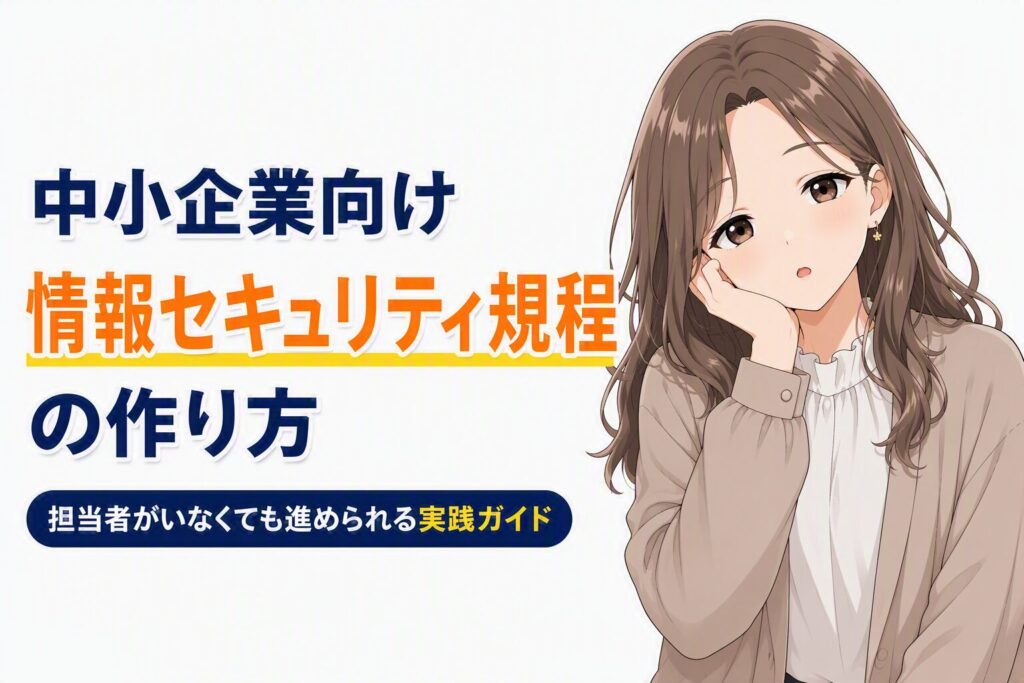 中小企業が情報セキュリティ規程を作成する様子